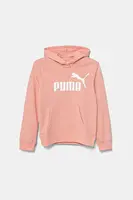 Dětská mikina Puma ESS No. 1 Logo Hoodie TR oranžová barva, s kapucí, s potiskem, 684897