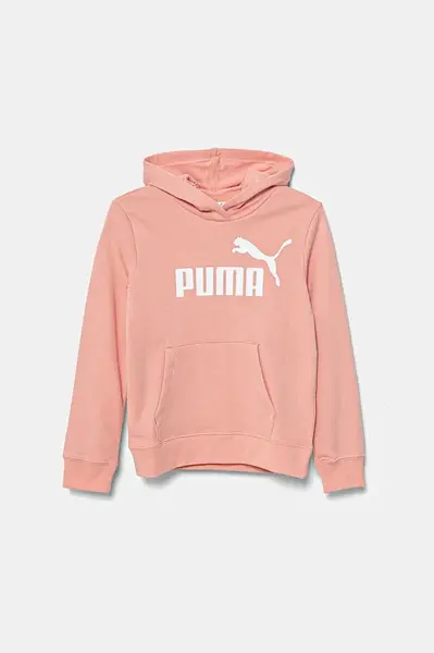 Dětská mikina Puma ESS No. 1 Logo Hoodie TR oranžová barva, s kapucí, s potiskem, 684897