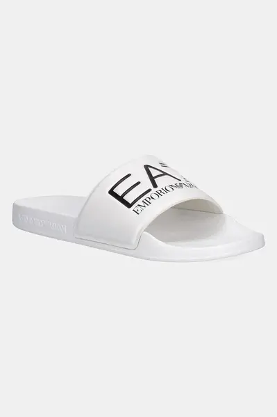Pantofle EA7 Emporio Armani dámské, bílá barva, AF15118.7X000108