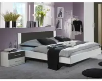 Posteľ s nočnými stolíkmi Nora 180x200 cm, biela/grafitová%