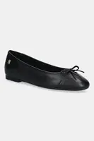 Kožené baleríny Tommy Hilfiger TOE CAP LEATHER BALLERINA