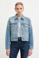 Džínová bunda Calvin Klein Jeans modrá barva, přechodná, LV047B075G
