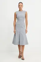 Šaty z vlněné směsi Karl Lagerfeld šedá barva, midi, A3W13034