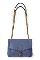 Kožená kabelka Lauren Ralph Lauren modrá barva, 431974552