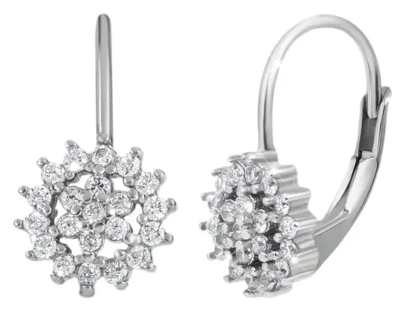 Evolution Group - Pavona Stříbrné náušnice bílá kytička 11217.1
