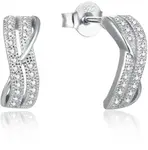 Beneto Moderní stříbrné náušnice s čirými zirkony AGUP2261
