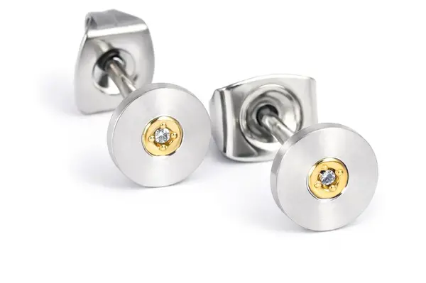 Boccia Titanium Pozlacené titanové náušnice s diamantem 0545-02