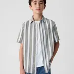 Zelená chlapčenská pruhovaná košeľa GAP