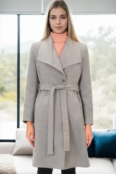 Z9639 DEWBERRY WOMEN'S COAT-GREY
