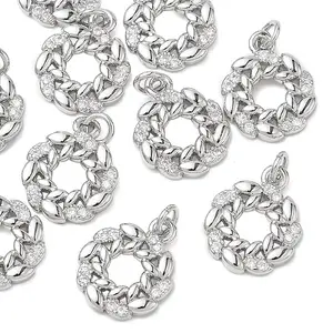 Brass Clear Cubic Zirconia Charms