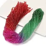 Transparent Painted Glass Beads Strands
