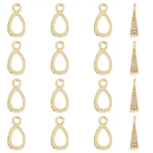 Brass Pave Clear Cubic Zirconia Pendants