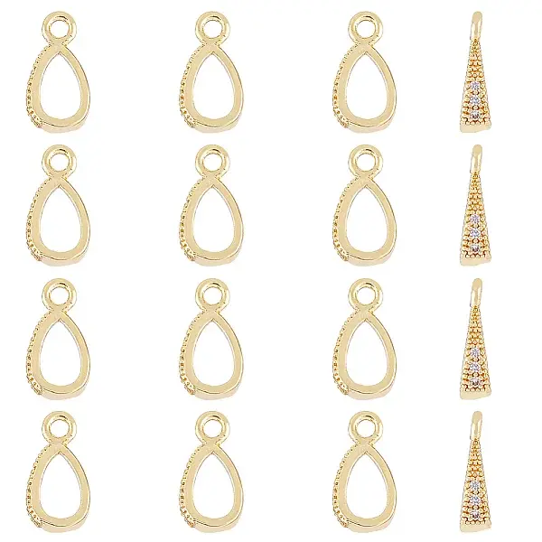 Brass Pave Clear Cubic Zirconia Pendants