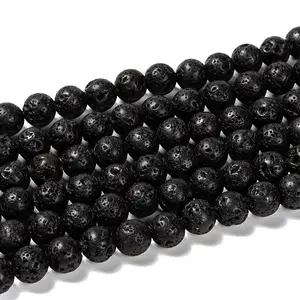Natural Lava Rock Round Bead Strands