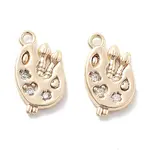 Brass Micro Pave Clear Cubic Zirconia Charms