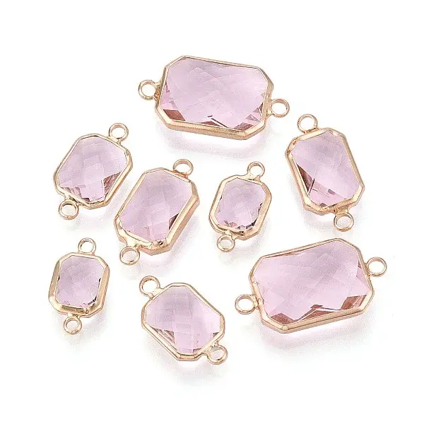Brass with Glass Links/Connector Charms