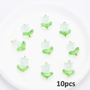 10Pcs Glass Pendants