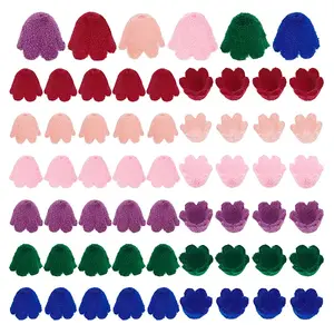 60Pcs 6 Colors Flocky Acrylic Beads