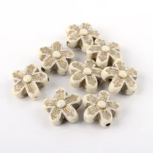 Flower Plating Acrylic Beads