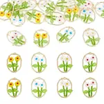 16Pcs 4 Colors Glass Seed Beaded & Handmade Millefiori Glass Pendants