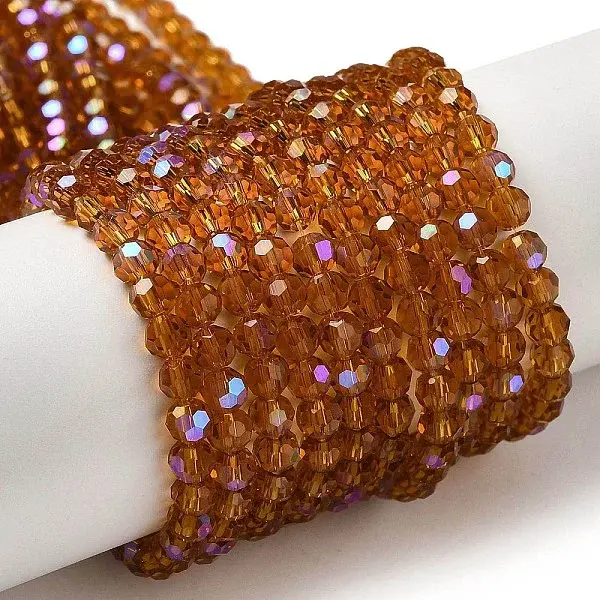 Electroplate Transparent Glass Beads Strands