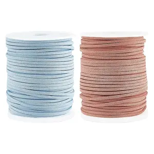 2 Rolls 2 Colors Flat Faux Suede Cord
