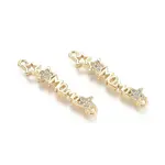 Brass Micro Pave Clear Cubic Zirconia Links connectors