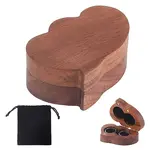Portable Walnut Wooden Couple Ring Boxes