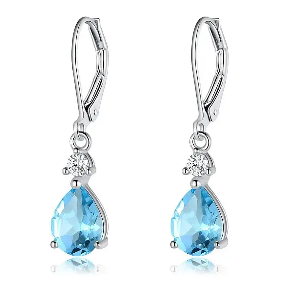 Brass Cubic Zirconia Dangle Earrings