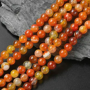 Natural Striped Agate/Banded Agate Beads Strands
