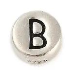 925 Sterling Silver Flat Round with Letter Beads