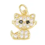 Brass Micro Pave Cubic Zirconia Pendants