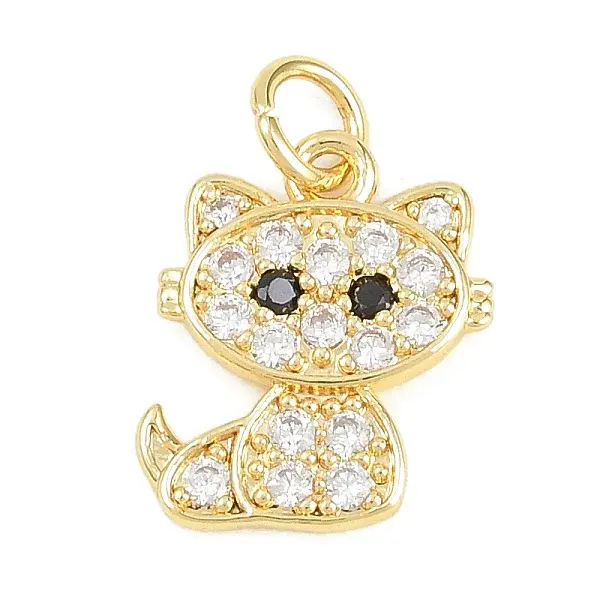 Brass Micro Pave Cubic Zirconia Pendants