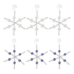 6Pcs 2 Styles Snowflake Glass Pendant Decoration