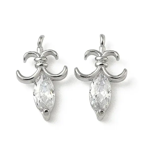 Brass Micro Pave Clear Cubic Zirconia Pendants