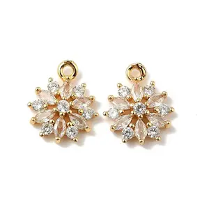 Brass Micro Pave Cubic Zirconia Pendants