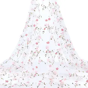 6 Yards Flower Pattern Milk Fiber Mesh Fabric