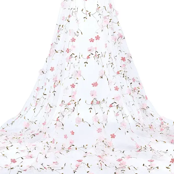 6 Yards Flower Pattern Milk Fiber Mesh Fabric