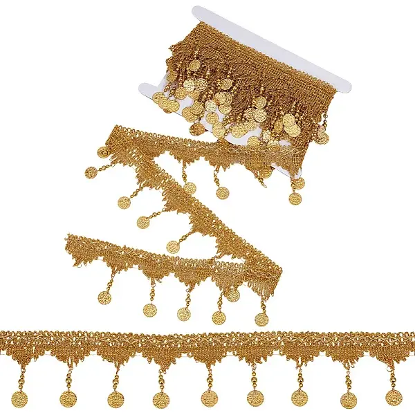 5 Yards Polyester Flower Paillette Lace Ribbon