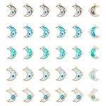 30Pcs 5 Colors Alloy Enamel Pendants