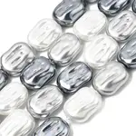 Electroplated Glass Shell Pearl Beads Strands