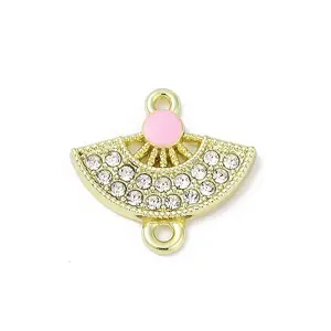 Alloy Rhinestone Fan Connector Charms