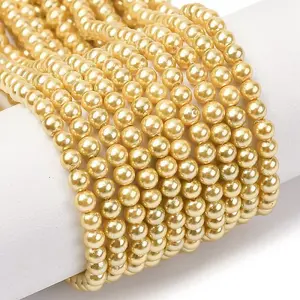Electroplated Shell Pearl Beads Strands