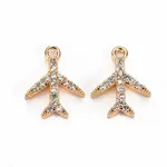 Brass Micro Pave Clear Cubic Zirconia Charms
