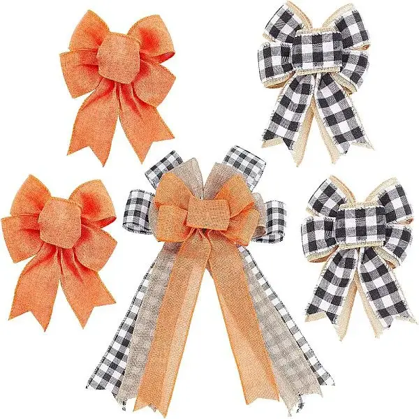 5Pcs 3 Style Ployester Bowknot Display Decoration