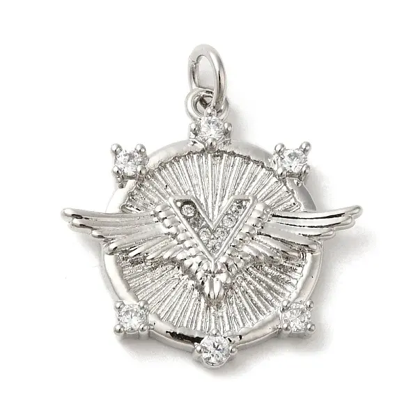 Rack Plating Brass Micro Pave Cubic Zirconia Pendants