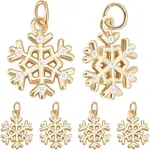 10Pcs Christmas Rack Plating Brass Pendants