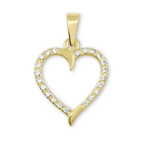 Soliter Zlatý přívěsek Srdce s čirými krystaly 249 001 00462