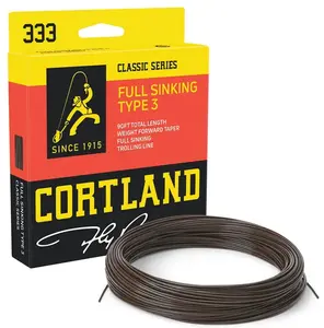 Cortland muškařská šňůra 333 classic full sinking type 3 brown fresh salt 90 ft - wf7s