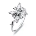 Brilio Silver Něžný stříbrný otevřený prsten Květina RI039W